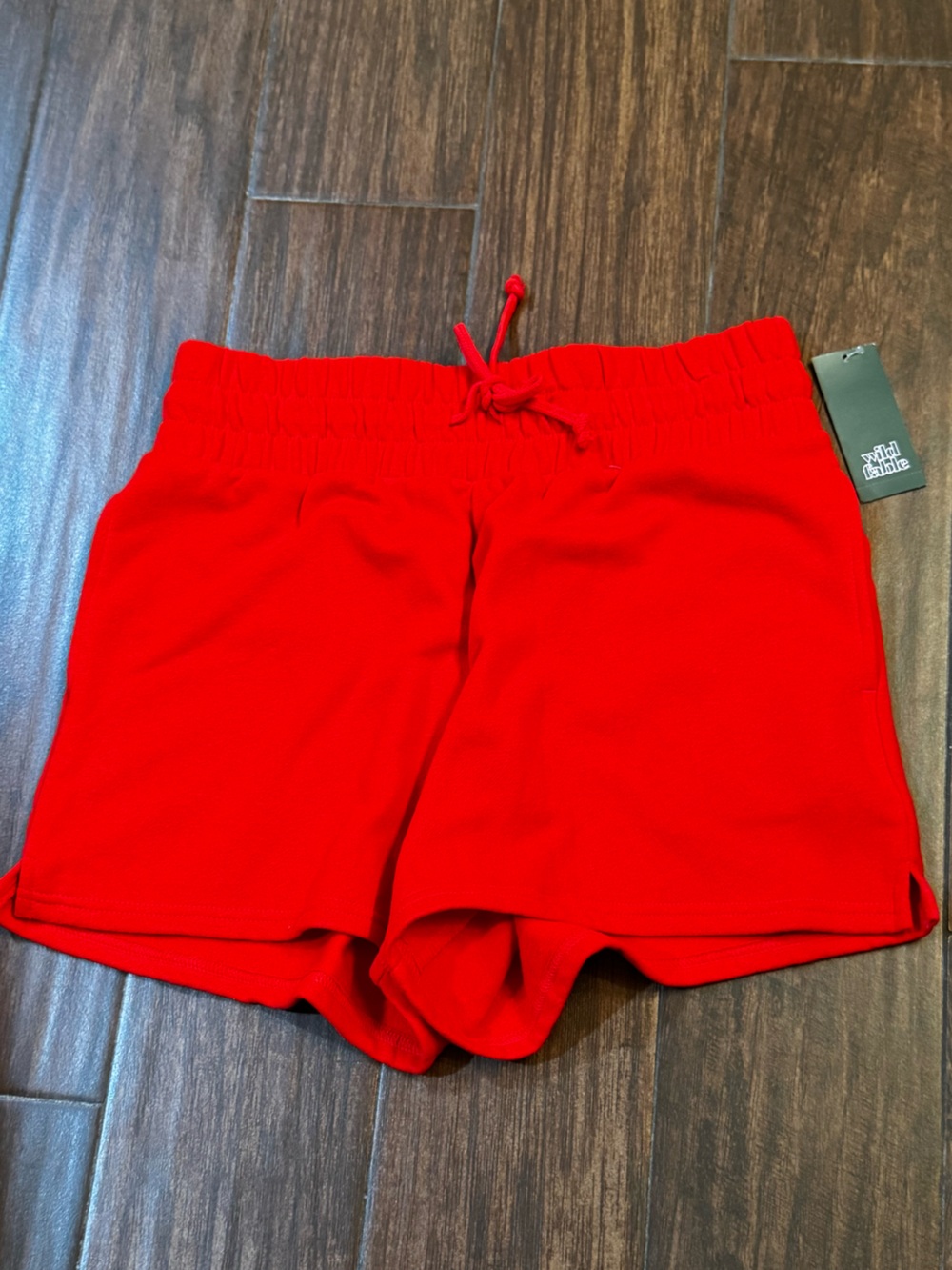 Bright Red Athletic Drawstring Shorts